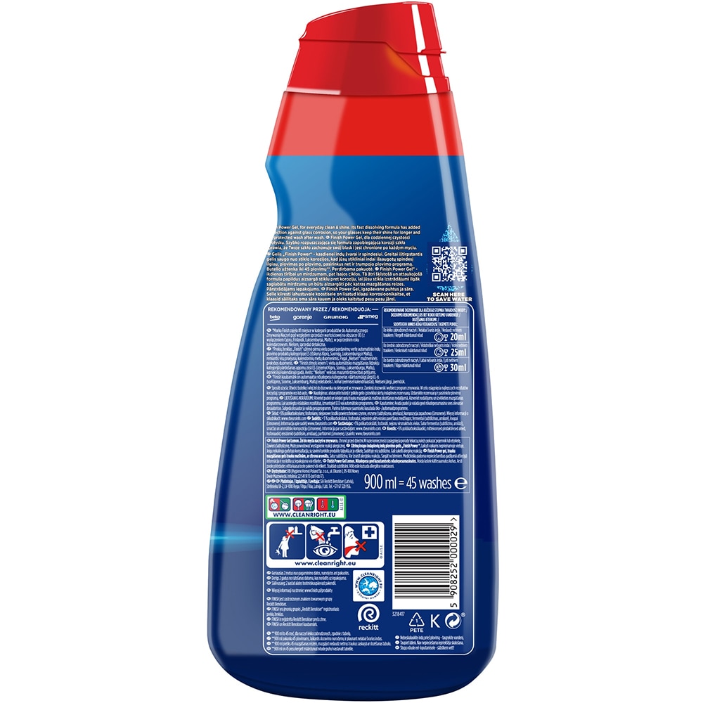 Detergent pentru masina de spalat vase FINISH Max Power Gel, Lemon, 900 ml