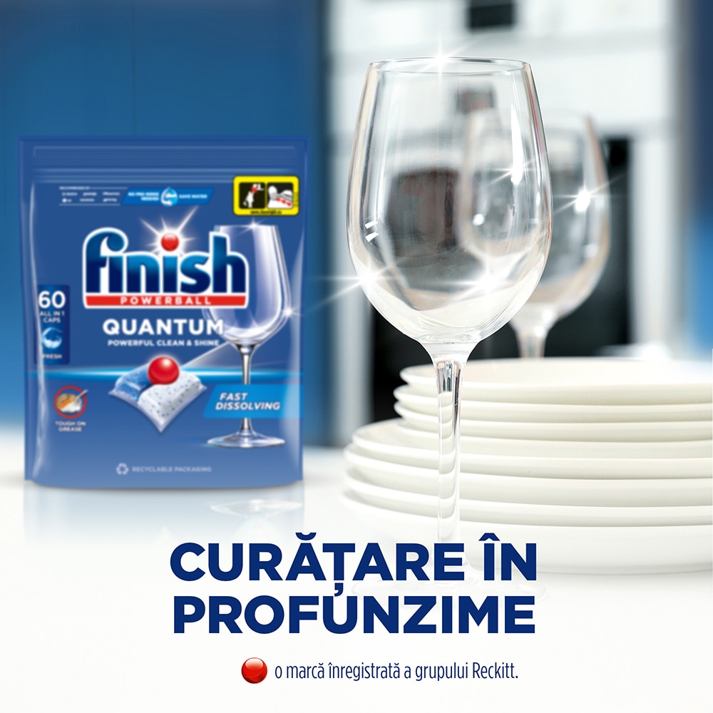 Detergent pentru masina de spalat vase FINISH Quantum, 60 tablete
