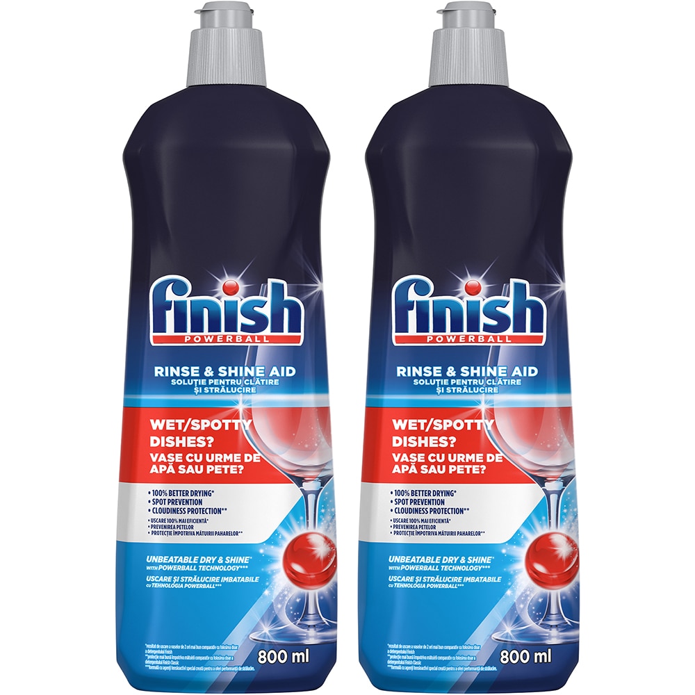 Solutie de clatire pentru masina de spalat vase FINISH, 2 x 800ml