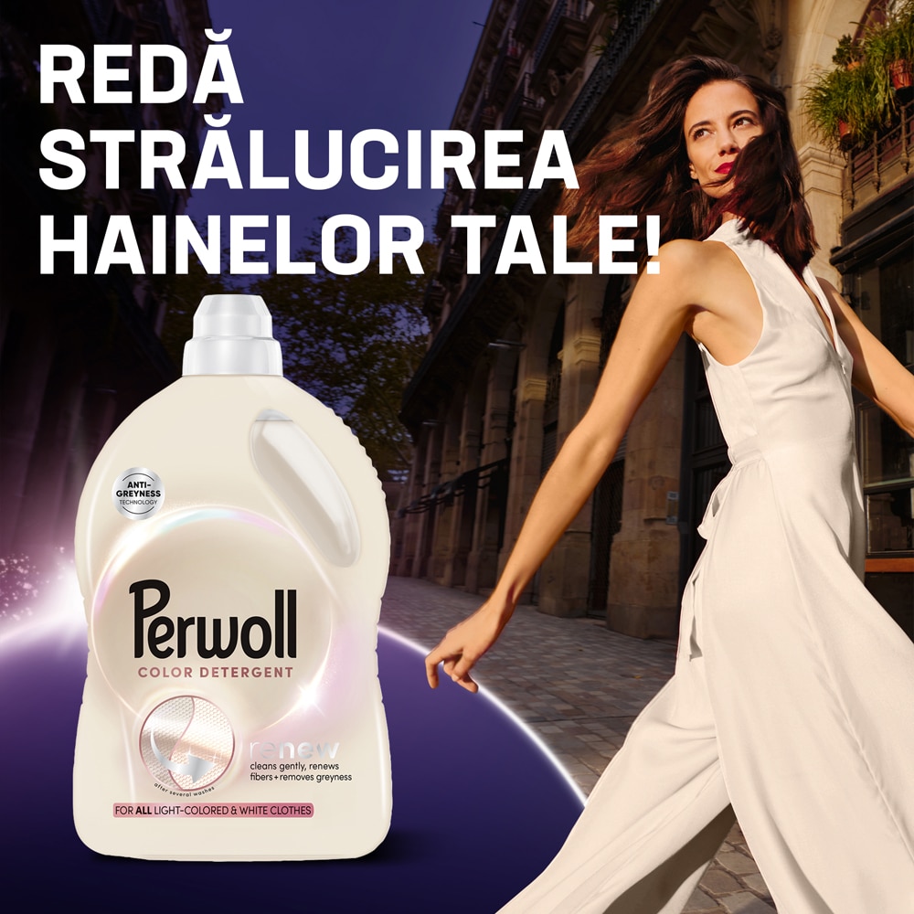 Detergent lichid PERWOLL Renew, Light Colors & White, 3 l, 60 spalari