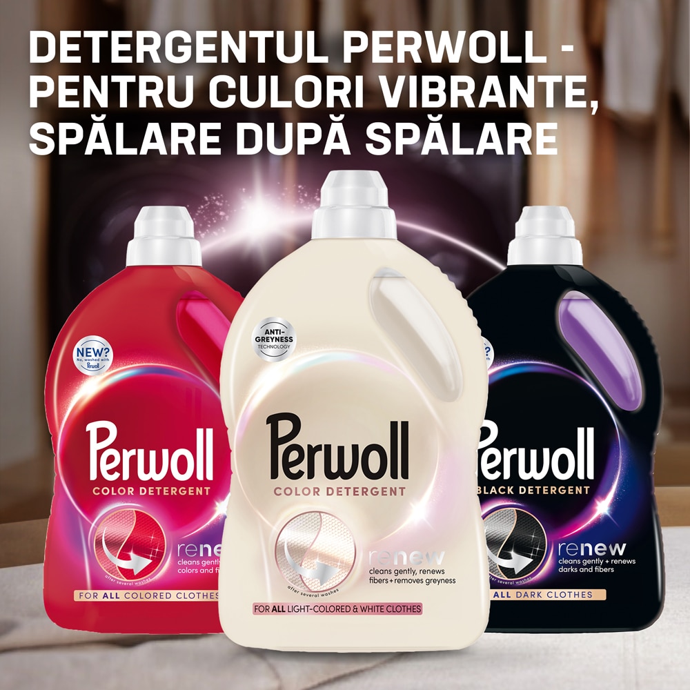 Detergent lichid PERWOLL Renew, Light Colors & White, 3 l, 60 spalari