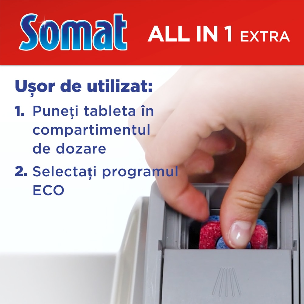 Detergent pentru masina de spalat vase SOMAT All in One Extra, 24 tablete