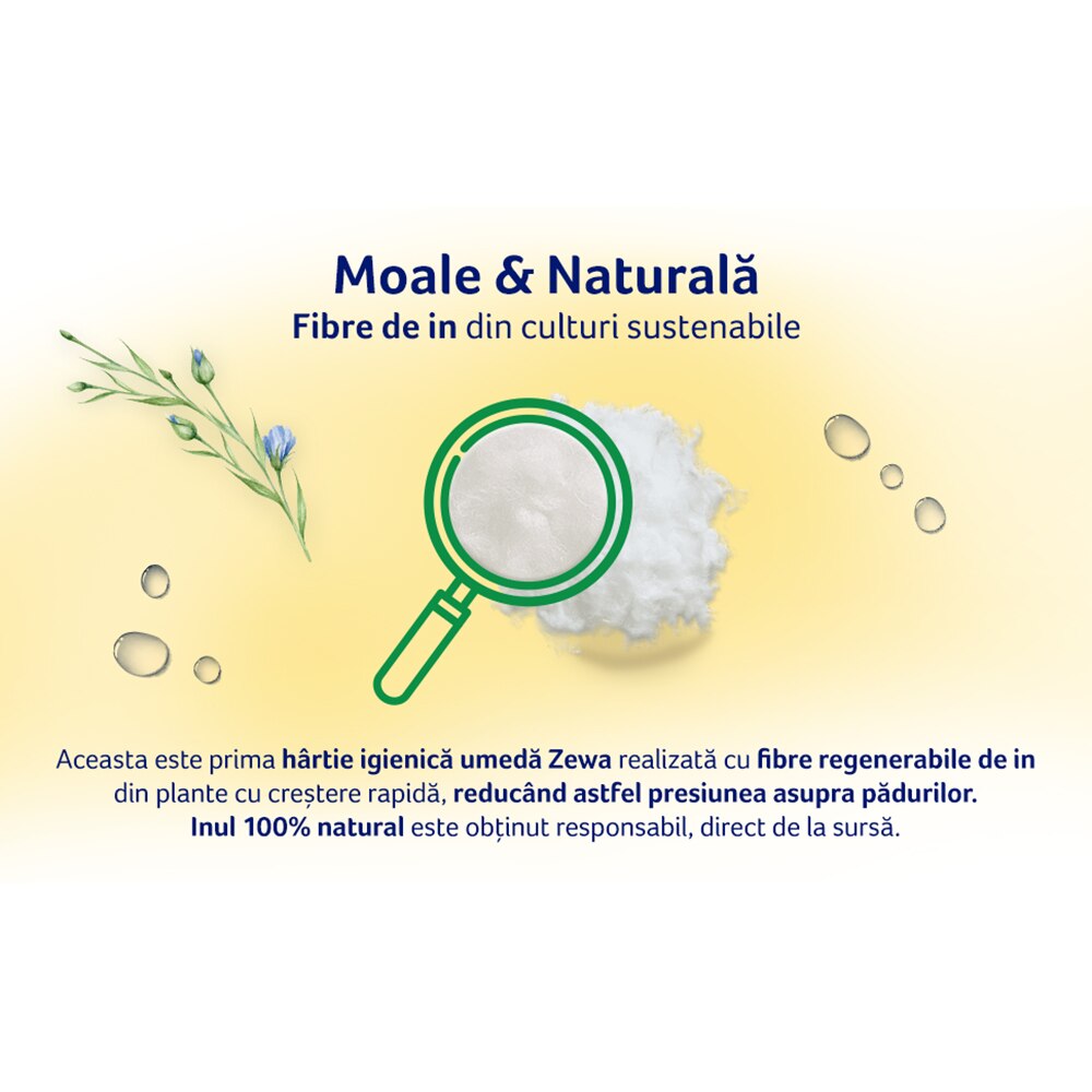Hartie igienica umeda ZEWA Almond, 42 buc