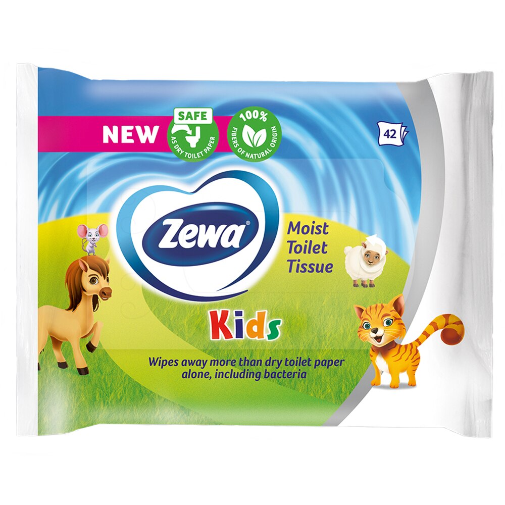 Hartie igienica umeda ZEWA Kids, 42 buc