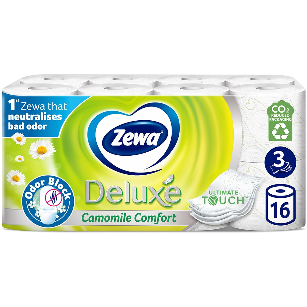 Hartie igienica ZEWA Deluxe Camomile comfort, 3 straturi, 16 role