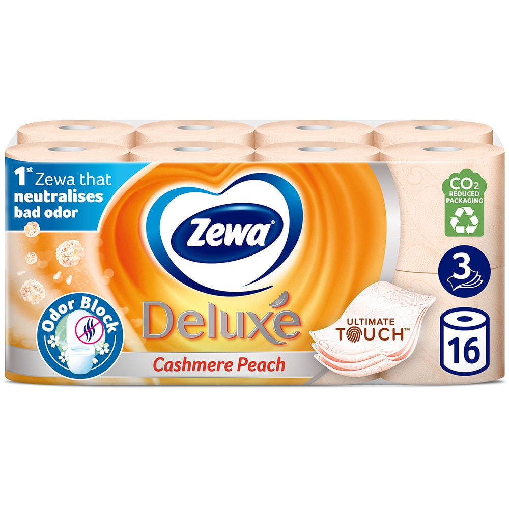 Hartie igienica ZEWA Deluxe Cashmere peach, 3 straturi, 16 role