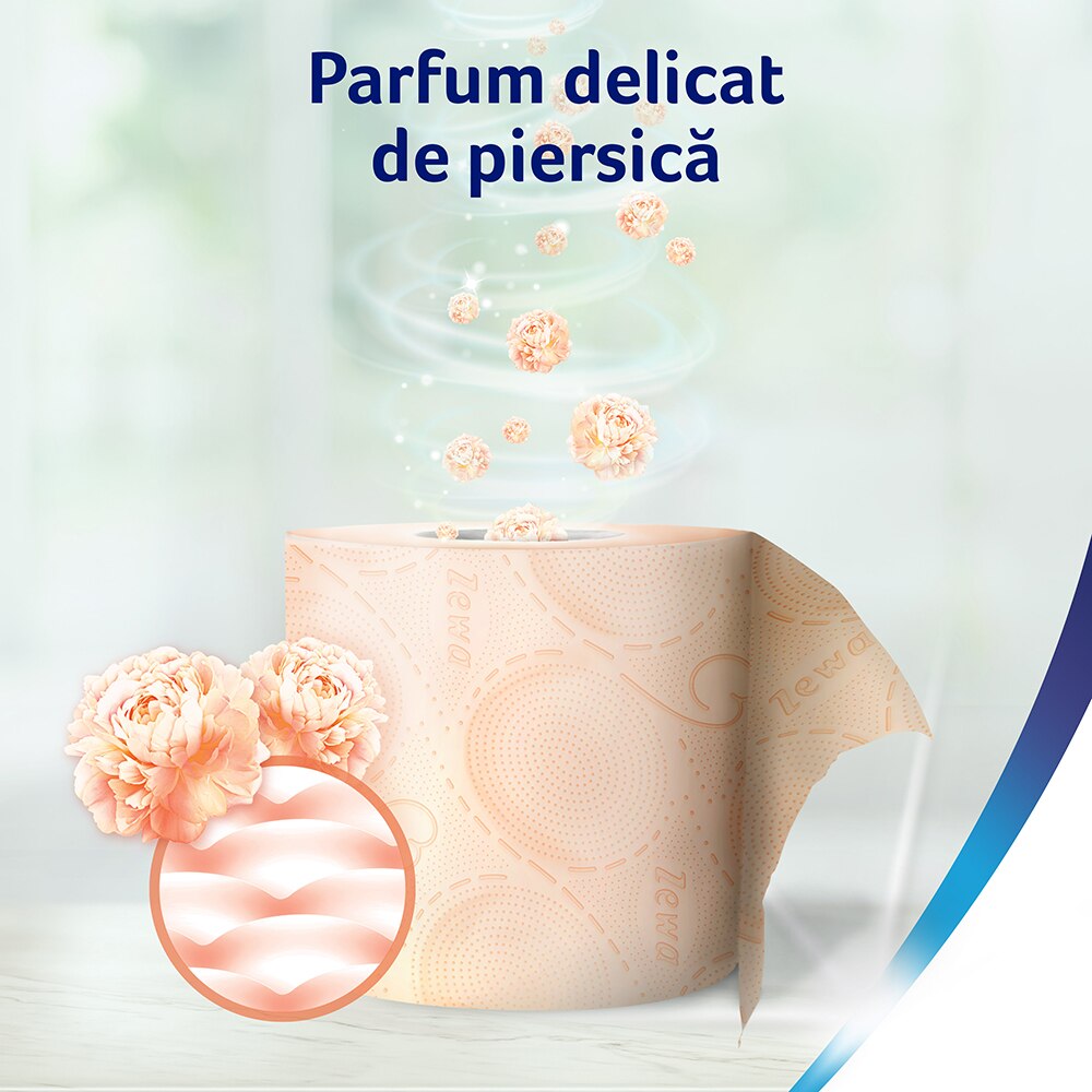 Hartie igienica ZEWA Deluxe Cashmere peach, 3 straturi, 24 role