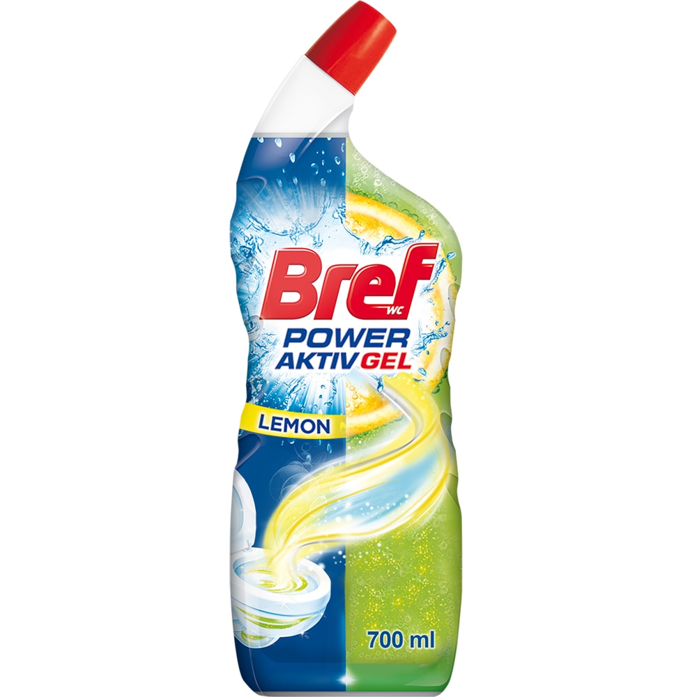 Solutie curatare toaleta BREF PowerAktiv Gel Lemon, 700 ml