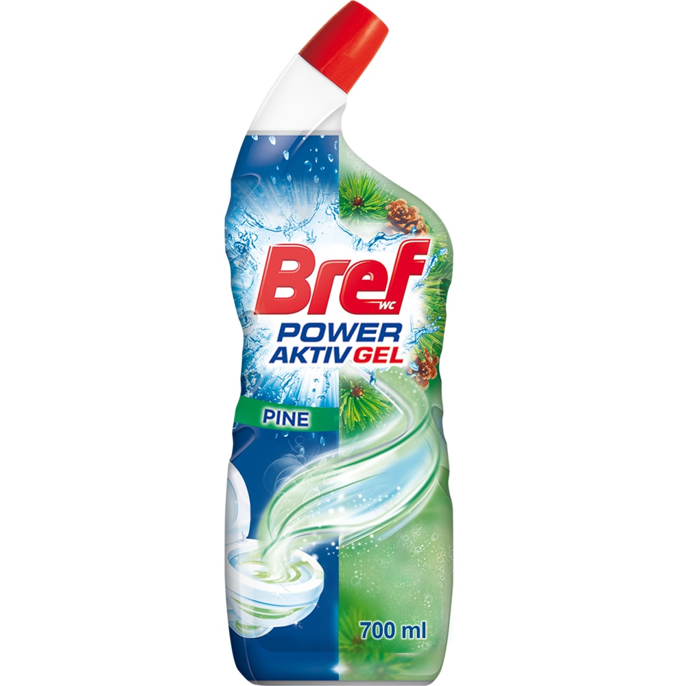 Solutie curatare toaleta BREF PowerAktiv Gel Pine, 700 ml