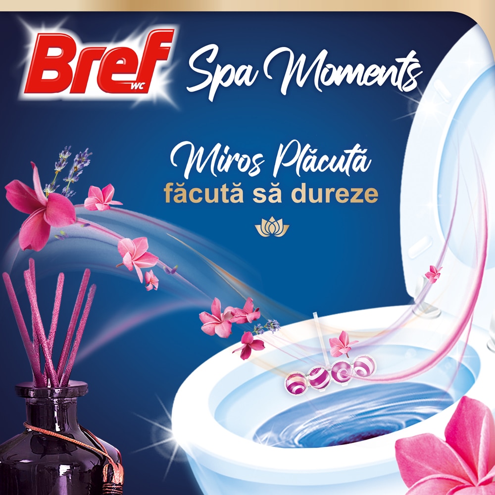Odorizant toaleta BREF Spa Moments Harmony, 3 x 50g