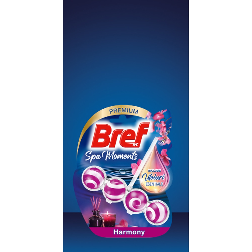 Odorizant toaleta BREF Spa Moments Harmony, 3 x 50g