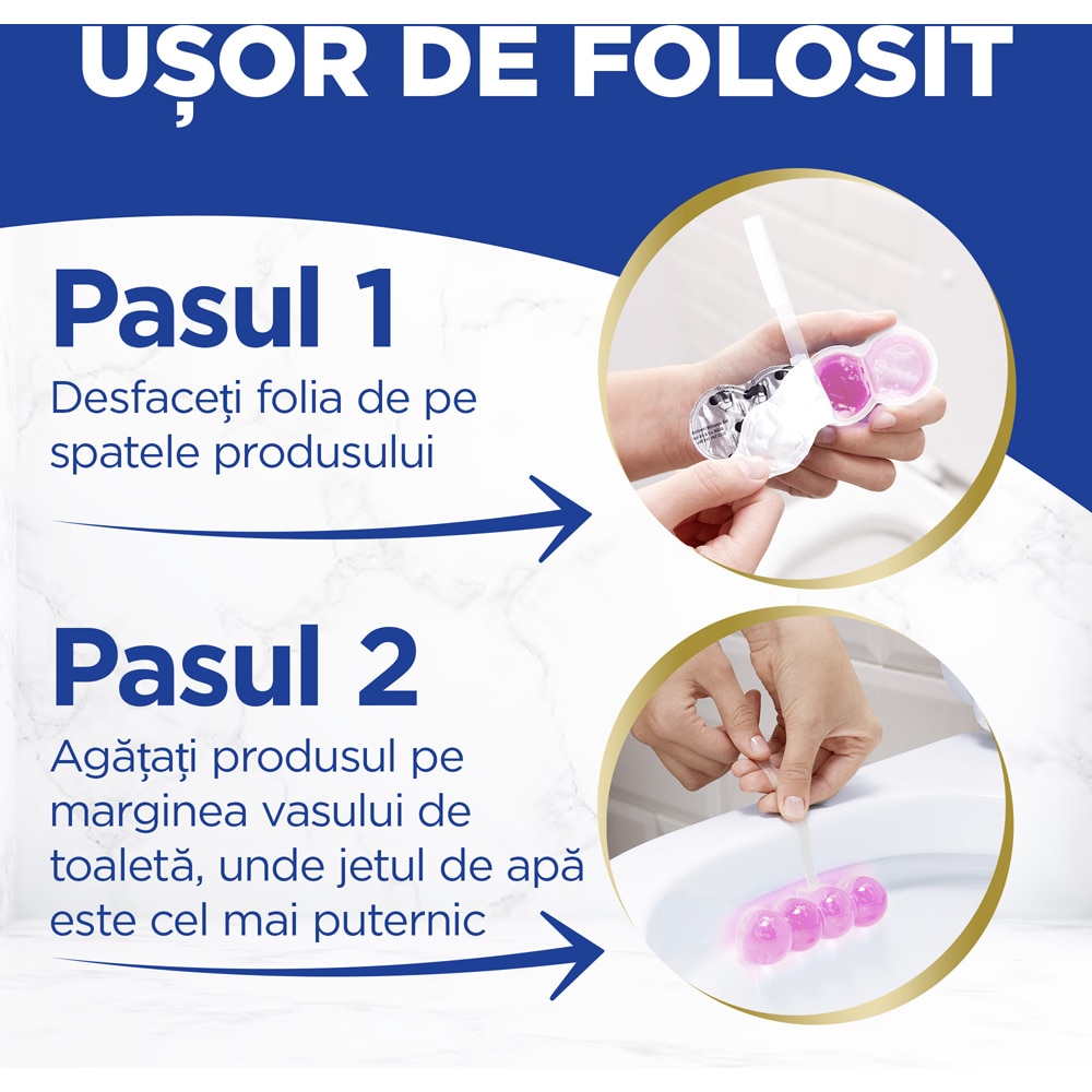 Odorizant toaleta BREF Brilliant Gel All in 1 Spring Rain, 3 x 42 g