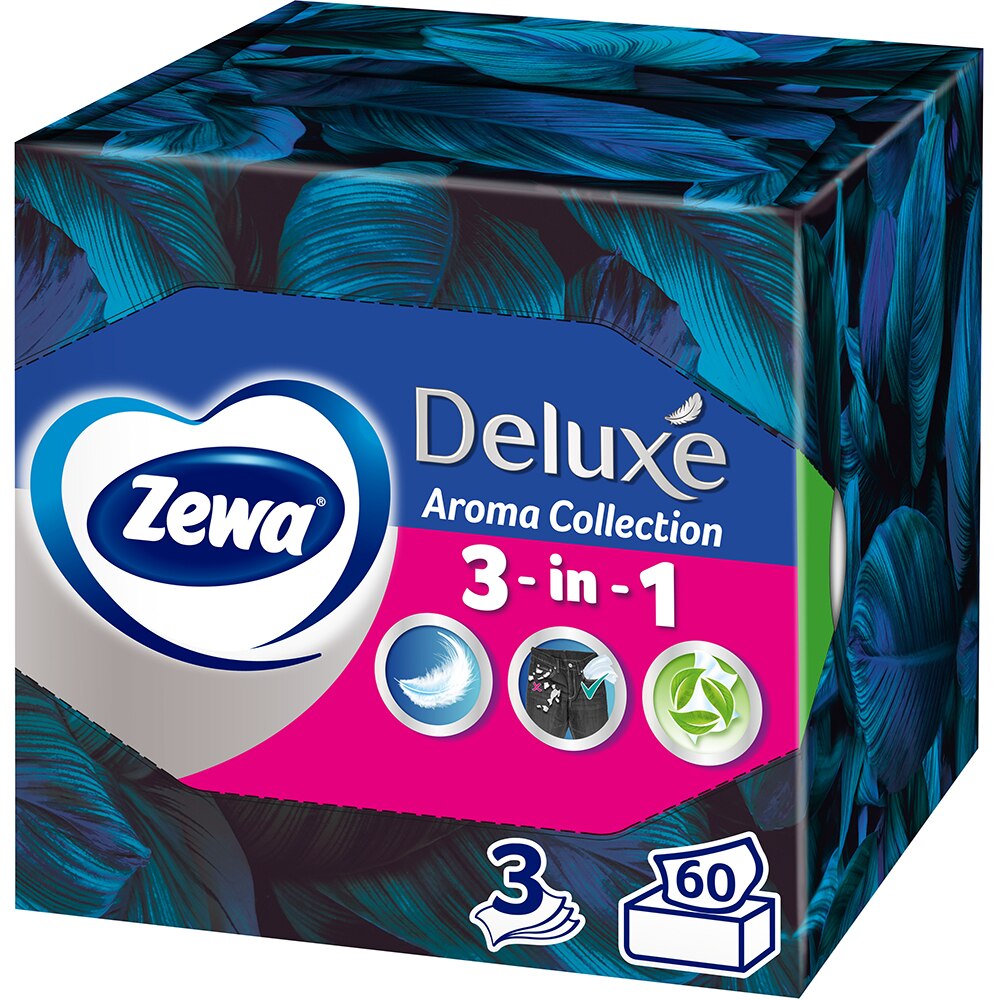 Servetele faciale ZEWA Aroma Collection, 3 straturi, 60 buc