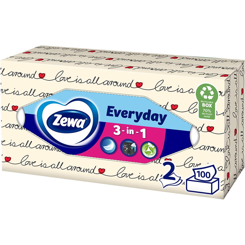 Servetele faciale ZEWA Everyday, 2 straturi, 100 buc