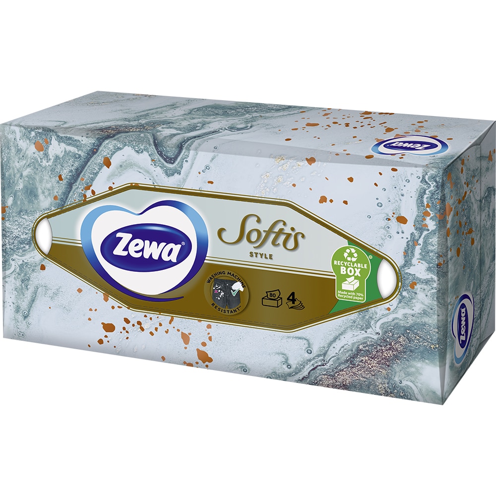 Servetele faciale ZEWA Softis Style, 4 straturi, 80 bucati
