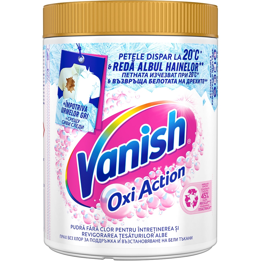 Pudra pentru indepartarea petelor VANISH Oxi Action, haine albe, 960g