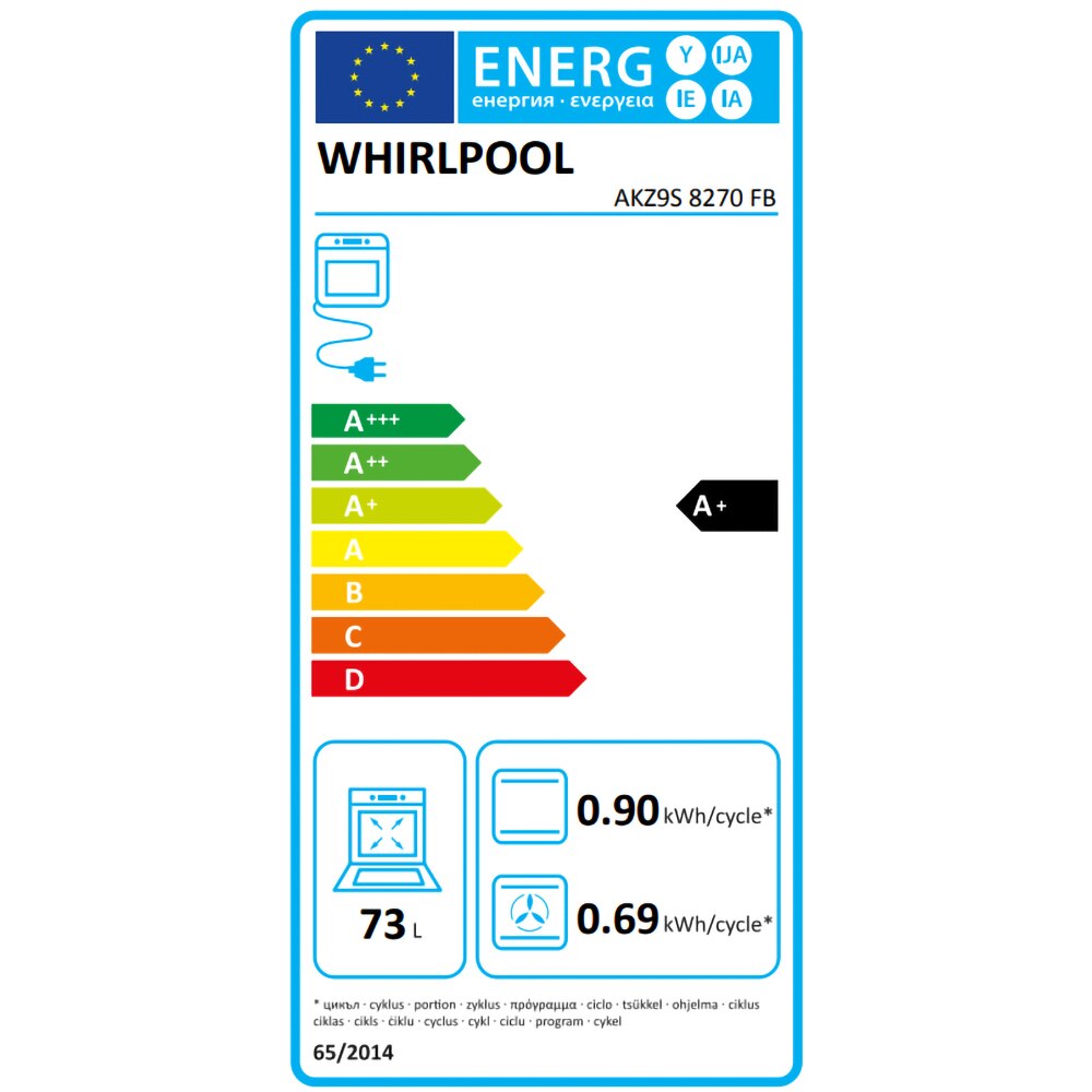 Cuptor incorporabil WHIRLPOOL AKZ9S 8270 FB, Electric, Autocuratare pirolitica + hidrolitica, 73 l, Clasa A+, 6th Sense, negru