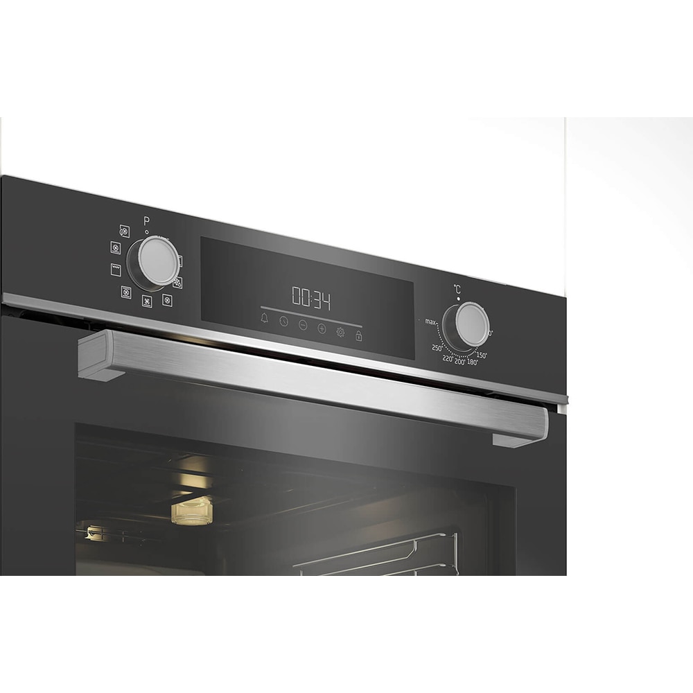 Cuptor incorporabil BEKO BBIM13300ZGCSE, Electric, Autocuratare SteamShine, 72 l, Clasa A+, AeroPerfect, gri inchis