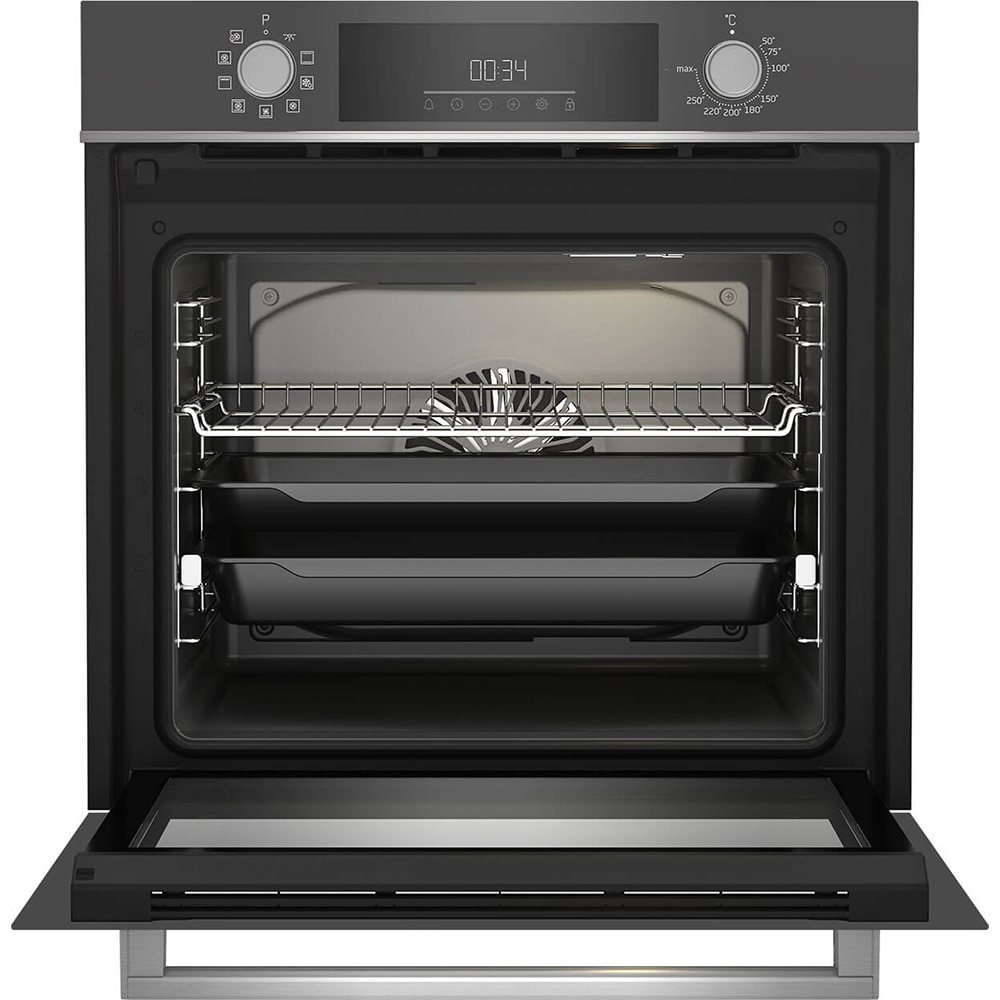 Cuptor incorporabil BEKO BBIM13300ZGCSE, Electric, Autocuratare SteamShine, 72 l, Clasa A+, AeroPerfect, gri inchis