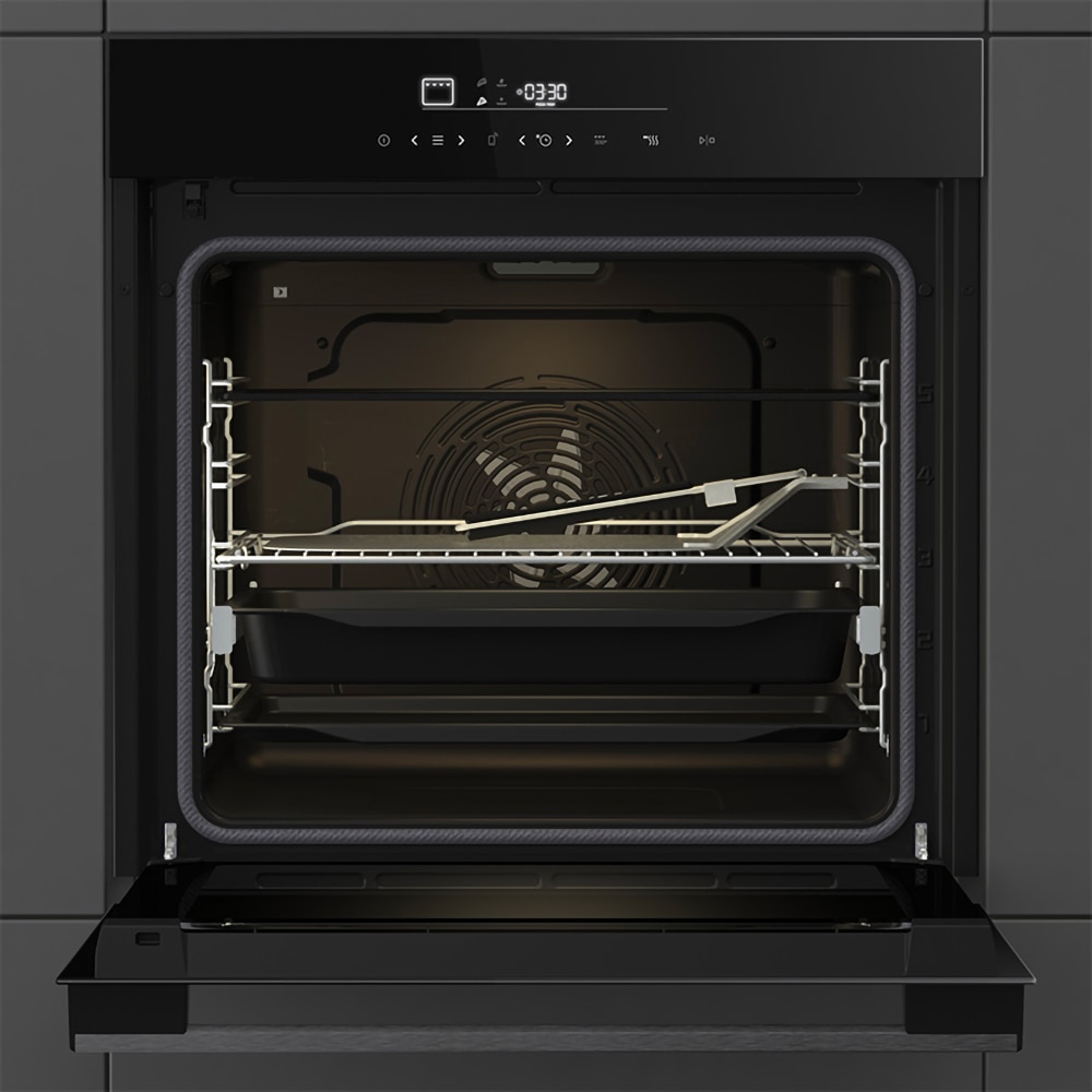 Cuptor incorporabil HISENSE HO66F PIZZACHEF, Electric, Autocuratare pirolitica, 77 l, Clasa A+, Wi-Fi, negru