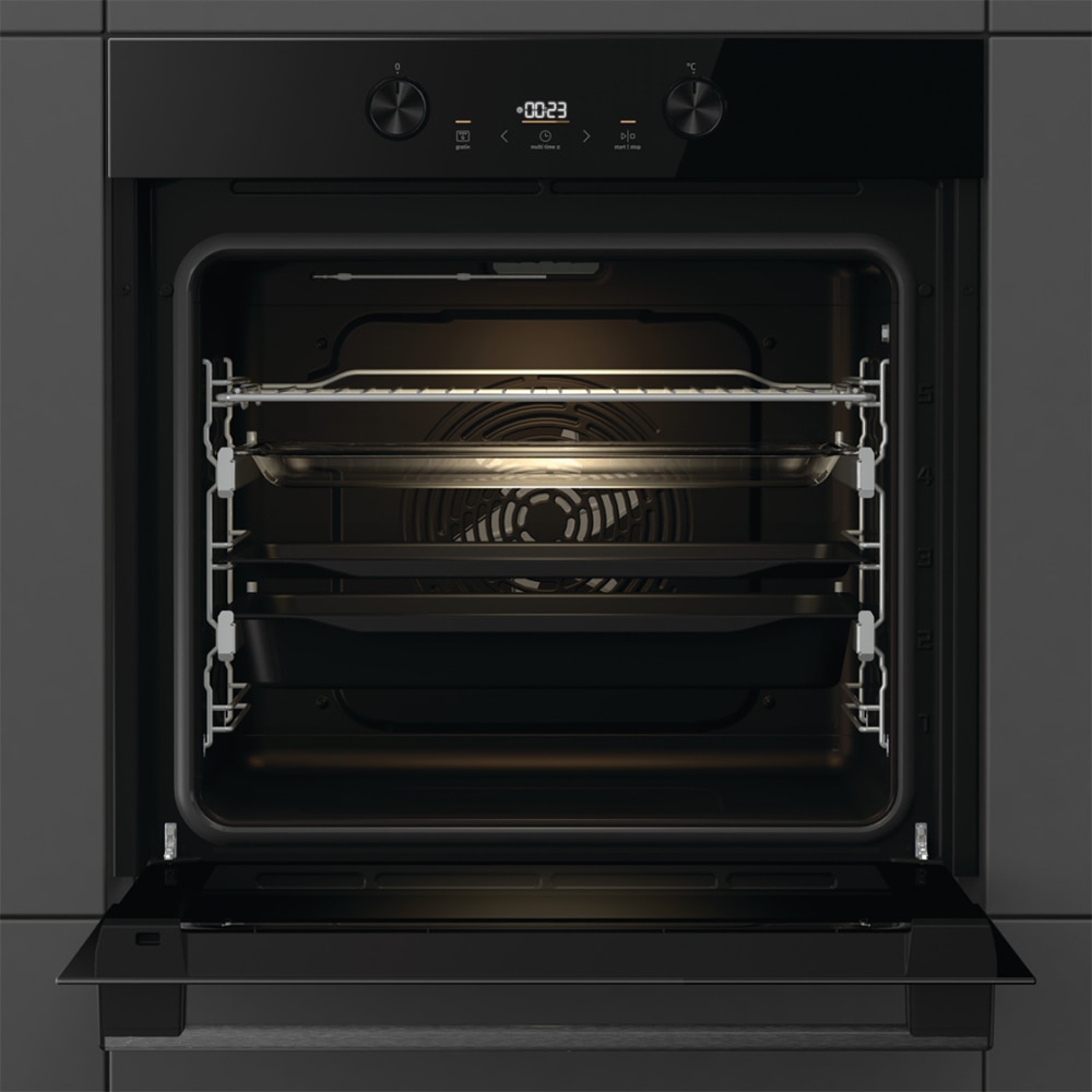 Cuptor incorporabil GORENJE BOS6737E20FBG, Electric, Autocuratare AquaClean, 77 l, Clasa A, negru