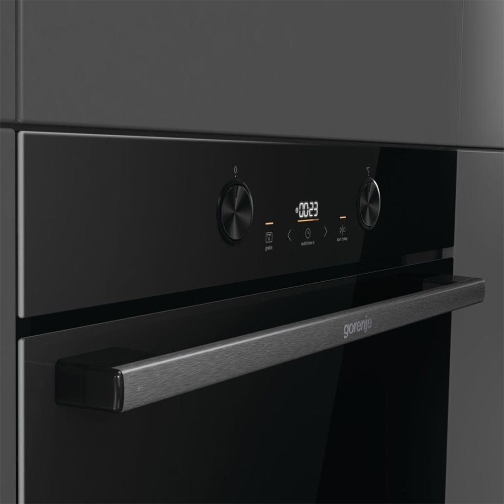 Cuptor incorporabil GORENJE BOS6737E20FBG, Electric, Autocuratare AquaClean, 77 l, Clasa A, negru