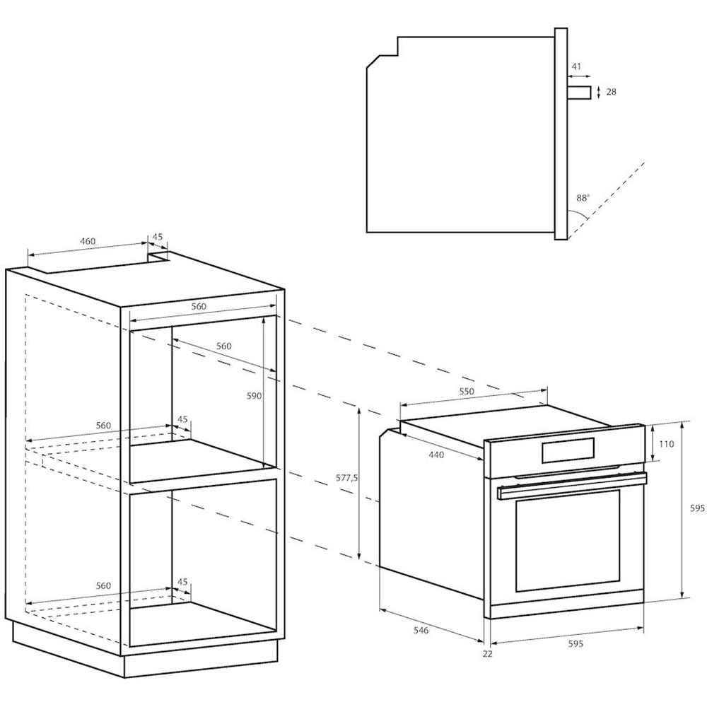 Cuptor incorporabil CANDY FIDC N100, Electric, 70 l, Clasa A, negru