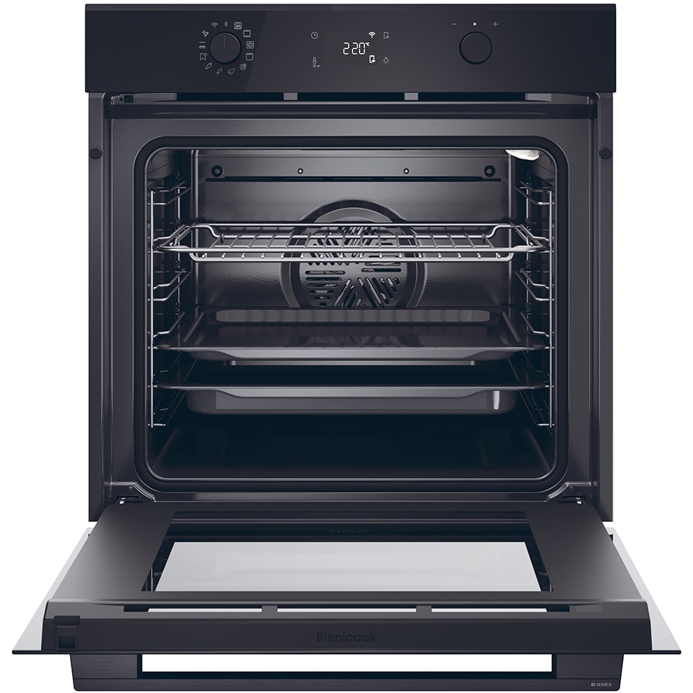 Cuptor incorporabil HAIER H6 ID23B3HTB, Electric, Autocuratare hidrolitica, 78 l, Clasa A++, Wi-Fi, negru