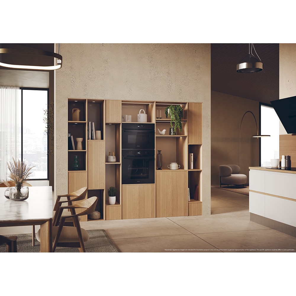 Cuptor incorporabil HAIER H6 ID23B3HTB, Electric, Autocuratare hidrolitica, 78 l, Clasa A++, Wi-Fi, negru