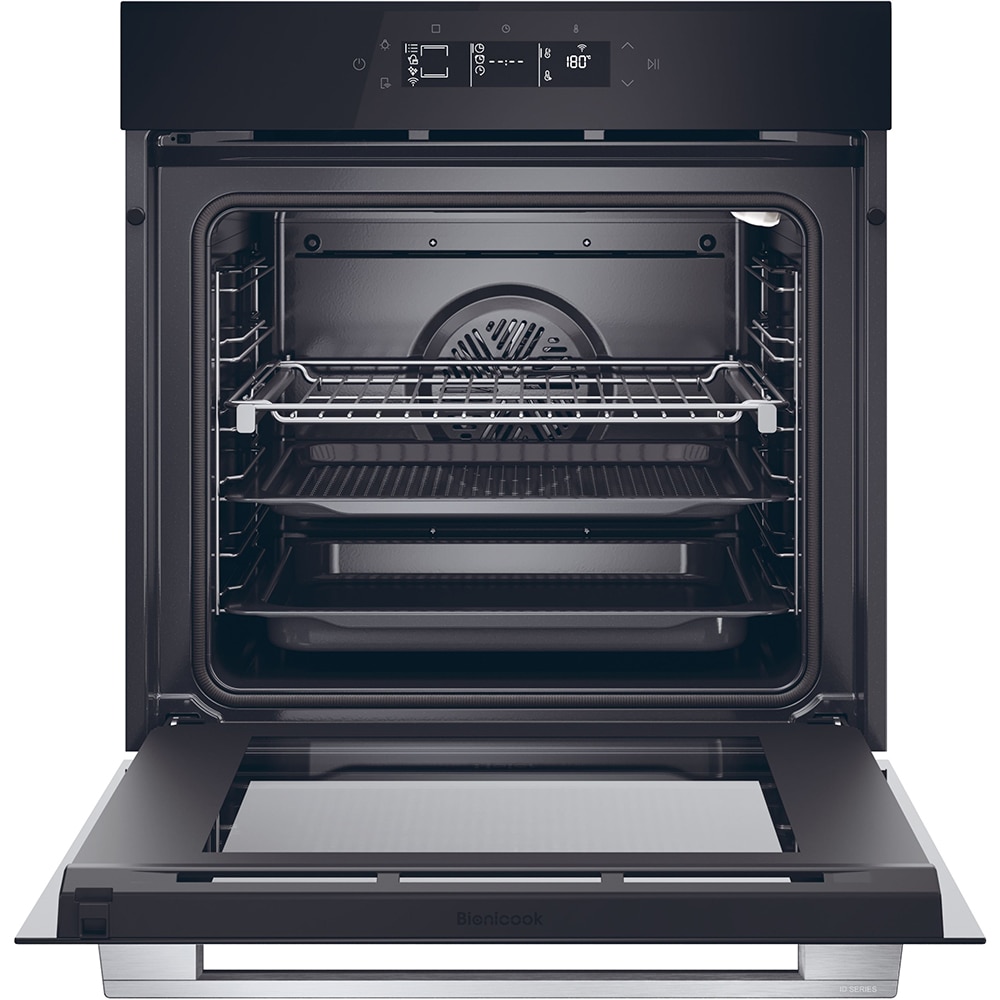 Cuptor incorporabil HAIER H6 ID25G3YTX, Electric, Autocuratare pirolitica + hidrolitica, 78 l, Clasa A++, Wi-Fi, negru