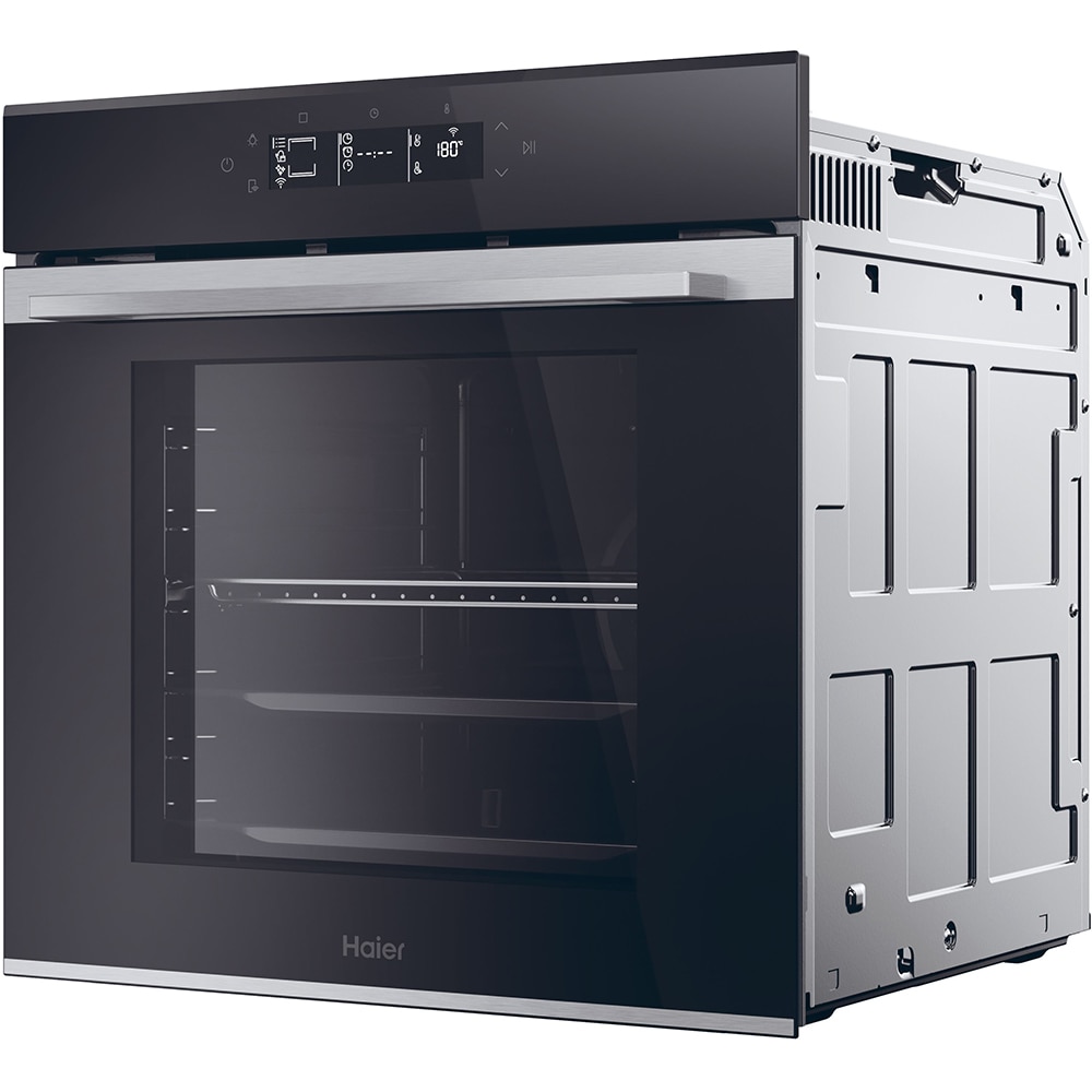 Cuptor incorporabil HAIER H6 ID25G3YTX, Electric, Autocuratare pirolitica + hidrolitica, 78 l, Clasa A++, Wi-Fi, negru