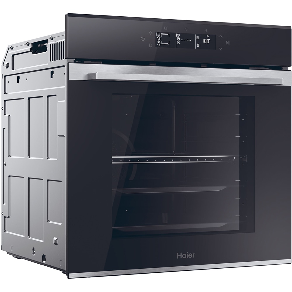 Cuptor incorporabil HAIER H6 ID25G3YTX, Electric, Autocuratare pirolitica + hidrolitica, 78 l, Clasa A++, Wi-Fi, negru