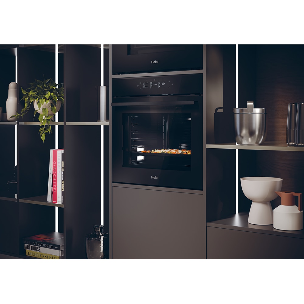 Cuptor incorporabil HAIER H6 ID46G3YTB, Electric, Autocuratare pirolitica si hidrolitica, 78 l, Clasa A++, Wi-Fi, negru