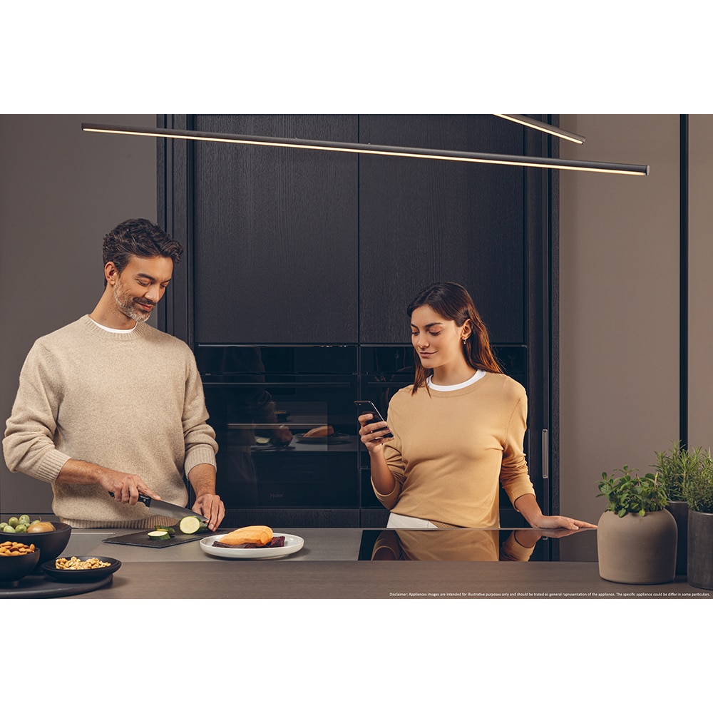 Cuptor incorporabil HAIER H6 ID46G3YTB, Electric, Autocuratare pirolitica si hidrolitica, 78 l, Clasa A++, Wi-Fi, negru