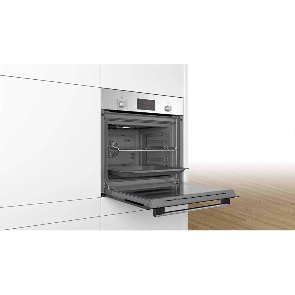 Cuptor incorporabil BOSCH HBF154BS0, Electric, Autocuratare EcoClean, 66 l, Clasa A, inox