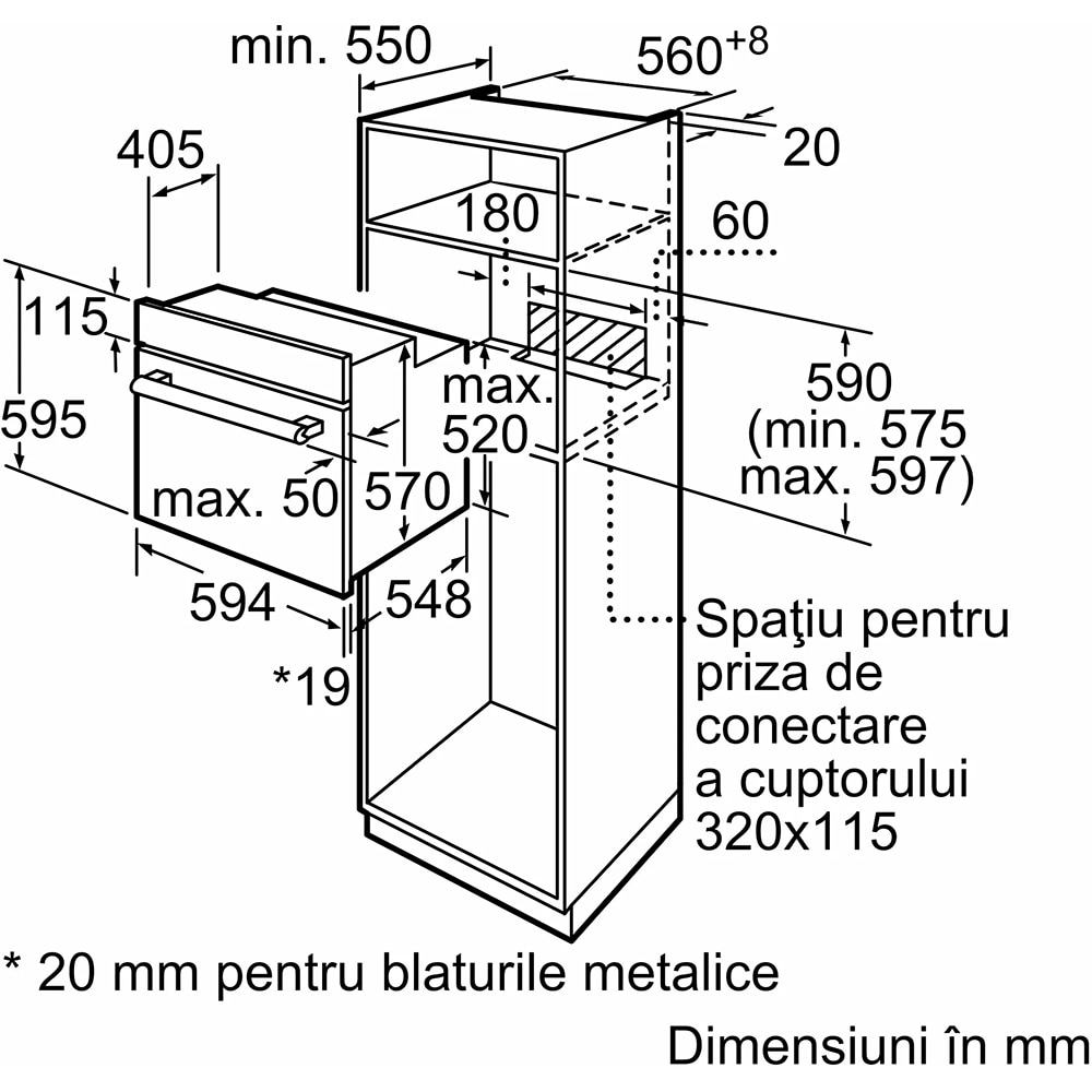 Cuptor incorporabil BOSCH HBF154BS0, Electric, Autocuratare EcoClean, 66 l, Clasa A, inox