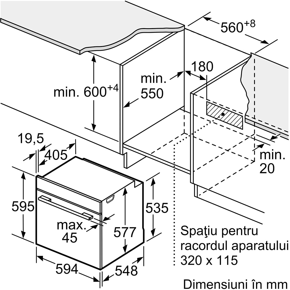 Cuptor incorporabil combi cu microunde BOSCH HMG7361B1, Autocuratare EcoClean, 67 l, negru