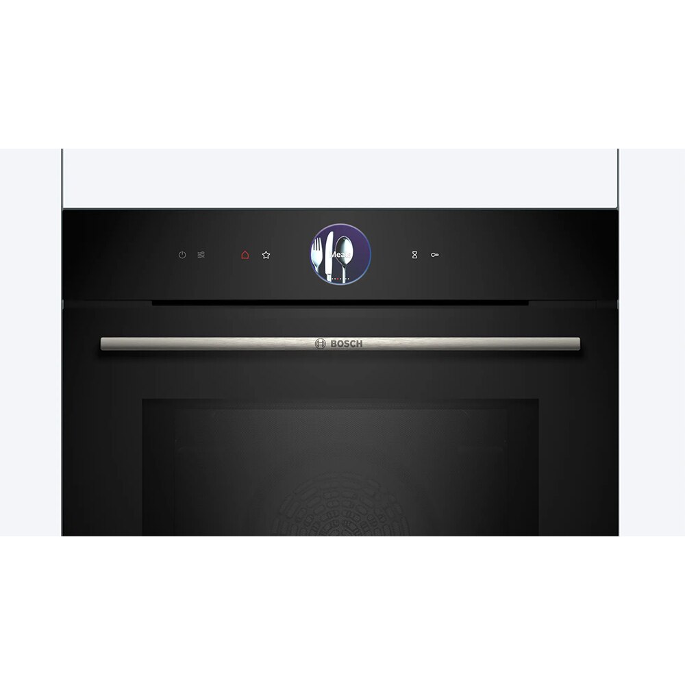 Cuptor incorporabil combi cu microunde BOSCH HMG7764B1, Autocuratare pirolitica, 67 l, negru