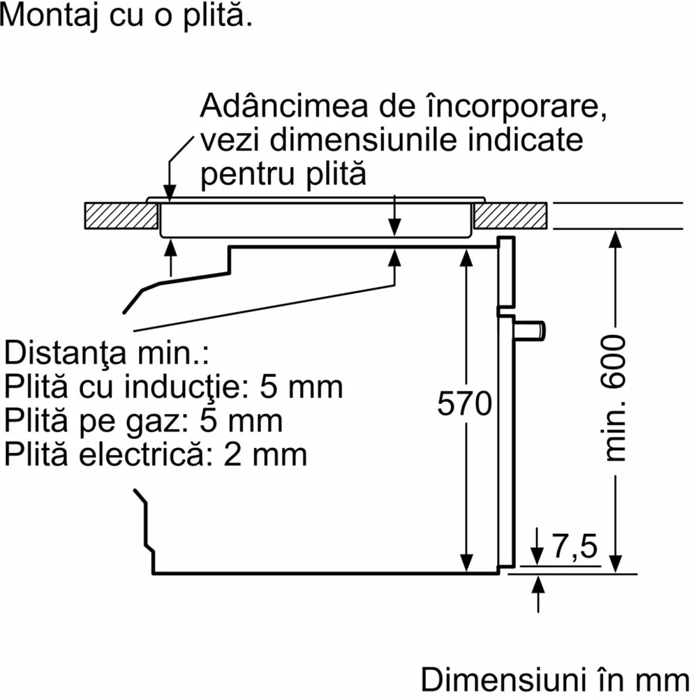 Cuptor incorporabil BOSCH HQA574BB3, Electric, Gatire cu abur, Autocuratare pirolitica, 71 l, Clasa A+, negru
