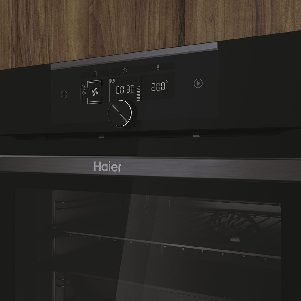 Cuptor incoporabil HAIER HWO60SM5F5BH, Electric, Autocuratare catalitica, 70 l, Clasa A+, Wi-Fi, negru