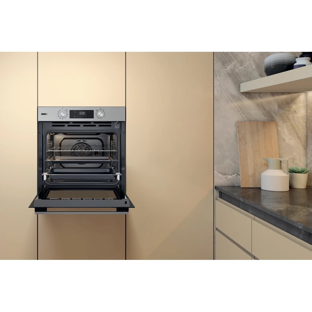 Cuptor incorporabil WHIRLPOOL OMSK58RU1SX, Electric, Gatire cu abur, Autocuratare pirolitica, 71 l, Clasa A+, inox