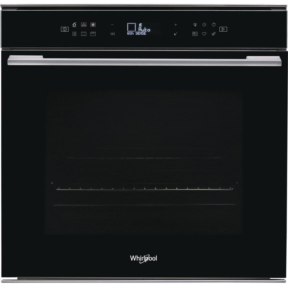 Cuptor incorporabil WHIRLPOOL W7 OM4 4S1 P BL, Electric, Autocuratare pirolitica, 73l, Clasa A+, 6th Sense, negru