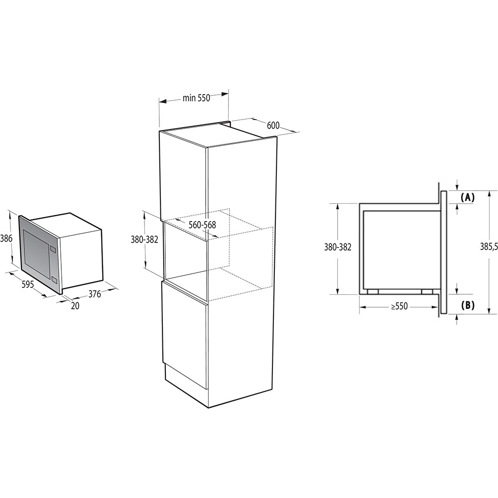Cuptor cu microunde incorporabil HISENSE BIM325GI63DBG, 25l, 900W, Grill, negru