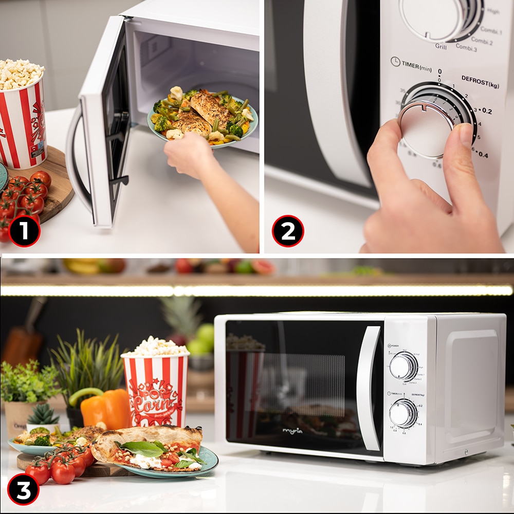 Cuptor microunde cu grill MYRIA MY4054WHG, 20l, 700W, alb