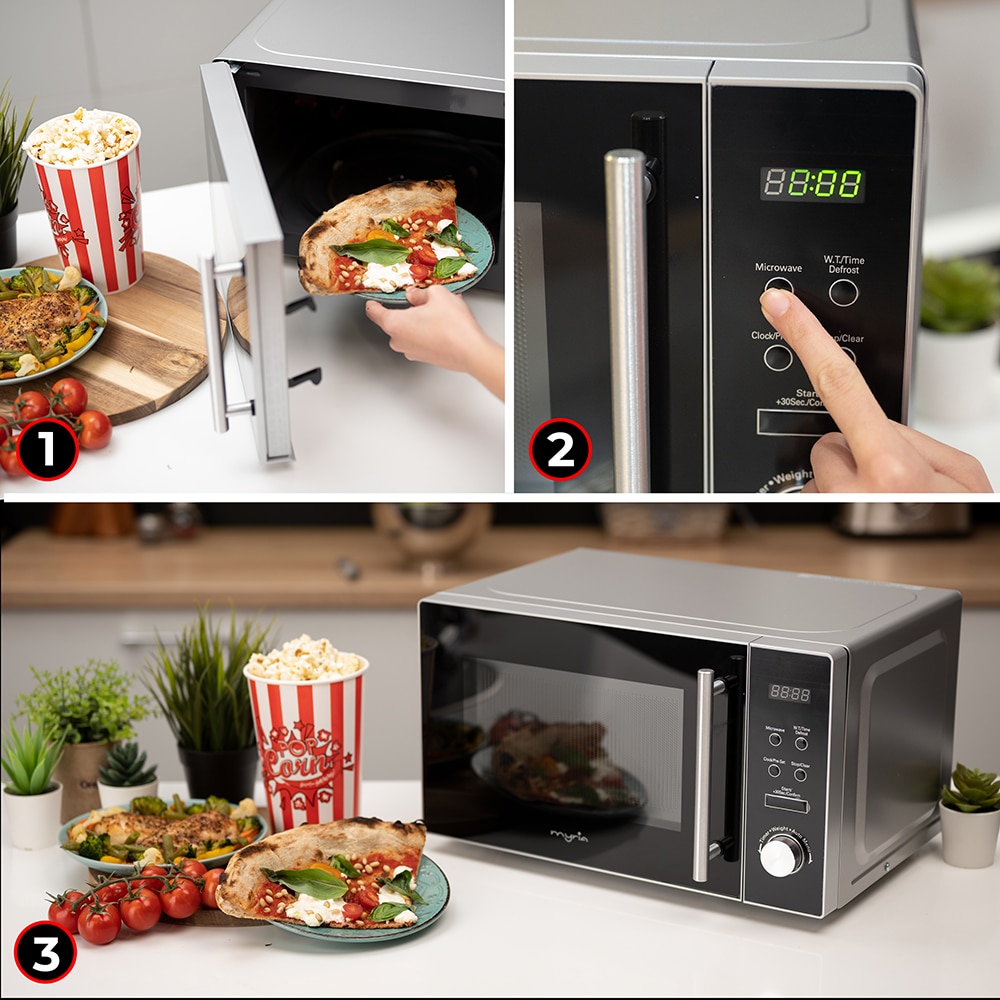Cuptor microunde MYRIA MY4056SV, 20l, 700W, argintiu