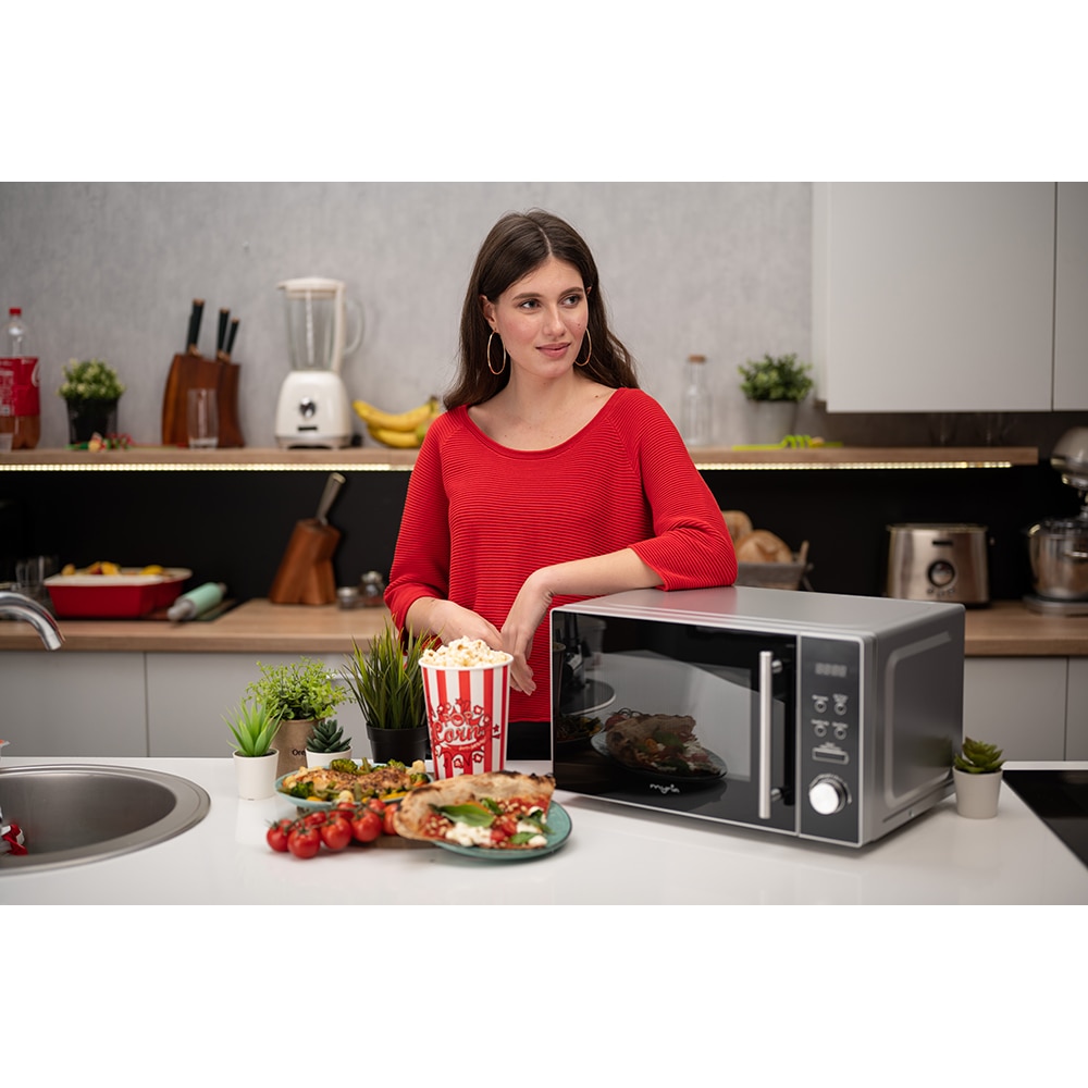 Cuptor microunde MYRIA MY4056SV, 20l, 700W, argintiu