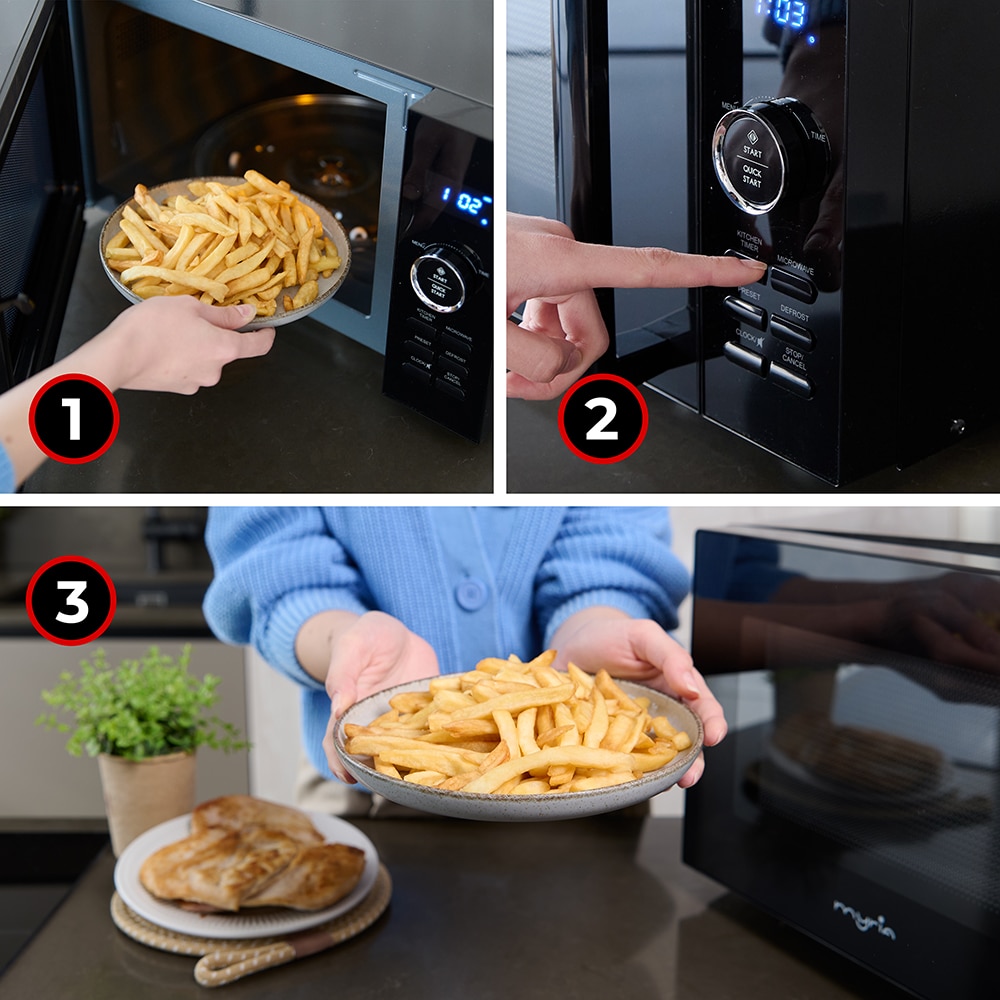 Cuptor microunde MYRIA MY4701BK, 25l, 900W, negru