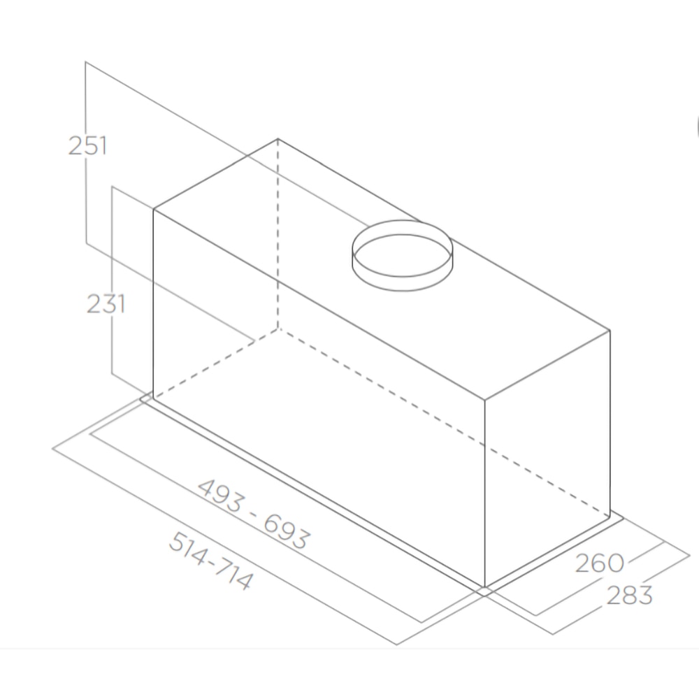 Hota incorporabila ELICA CT23 GR/A/52, 1 motor, 580 m3/h, L 52 cm, gri