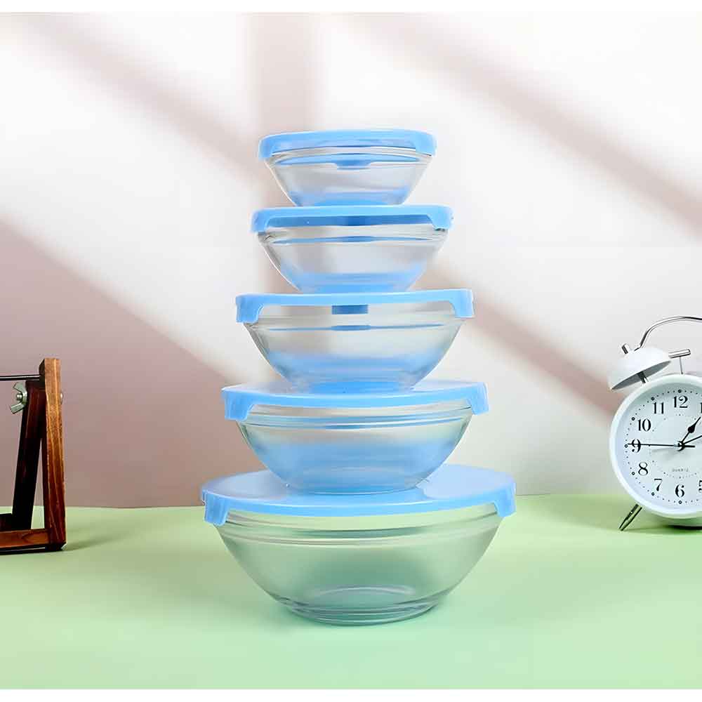 Set caserole MYRIA MC4048, 5 piese, sticla, transparent