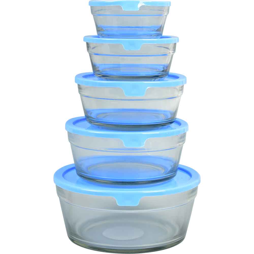 Set caserole MYRIA MC4048, 5 piese, sticla, transparent